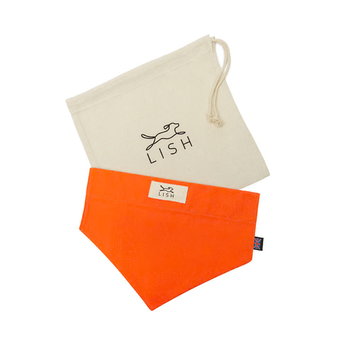 Winkley Orange Cotton Designer Dog Neckerchief