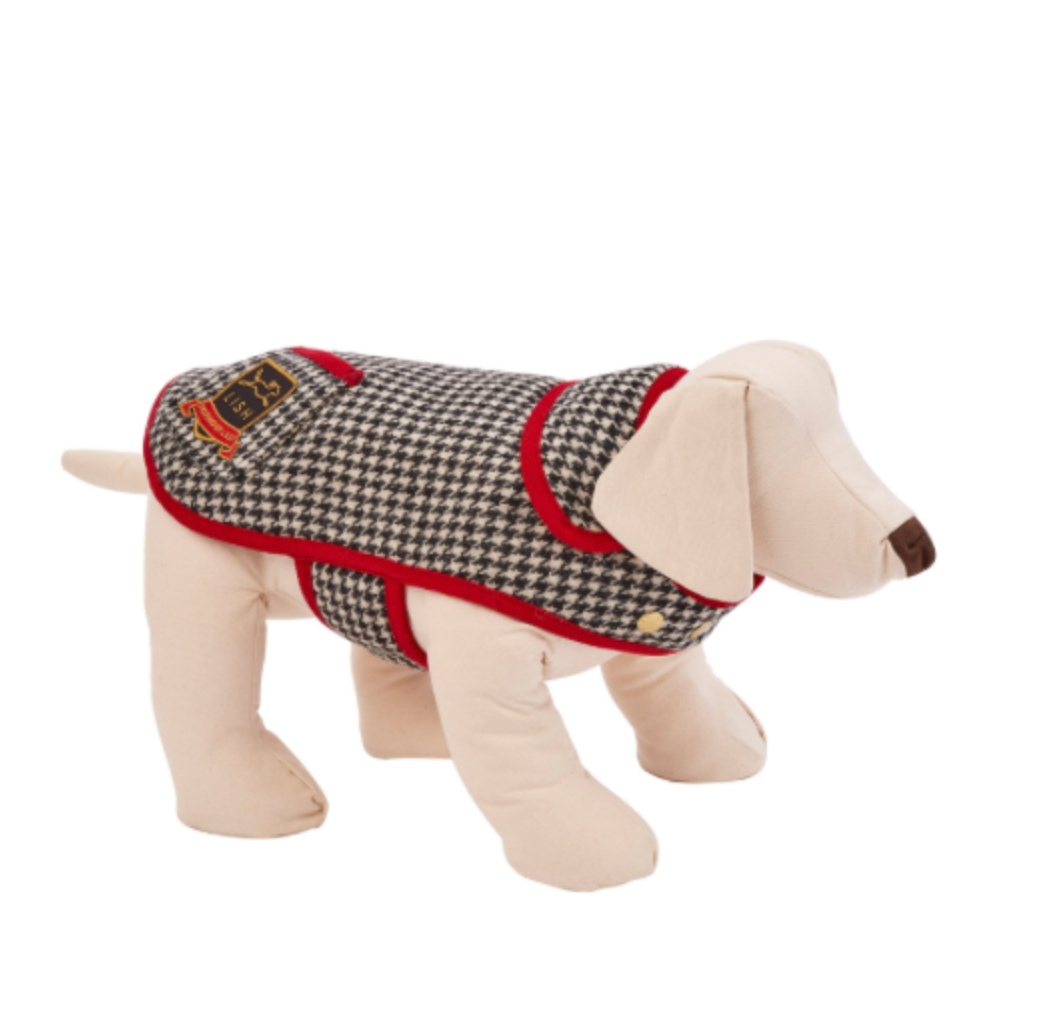 Sidney Monochrome Harris Tweed Dog Coat
