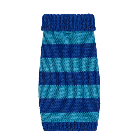Smithy Cobalt Blue Stripe Polo Neck Dog Sweater