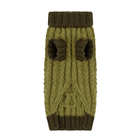 Wilmot Pistachio & Basil Green Cable Designer Dog Jumper