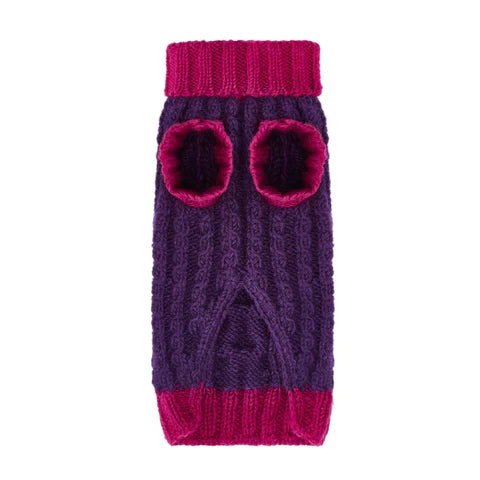 Wilmot Fuscia Pink Cable Designer Dog Jumper