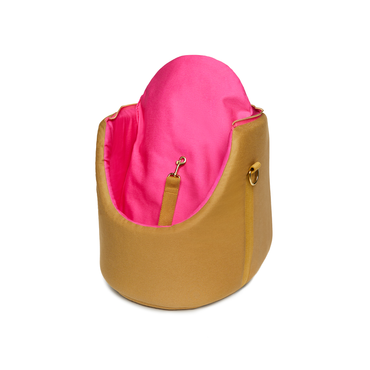 Winkley Pink & Camel Luxury Designer Pet Carrier And Travel Bed