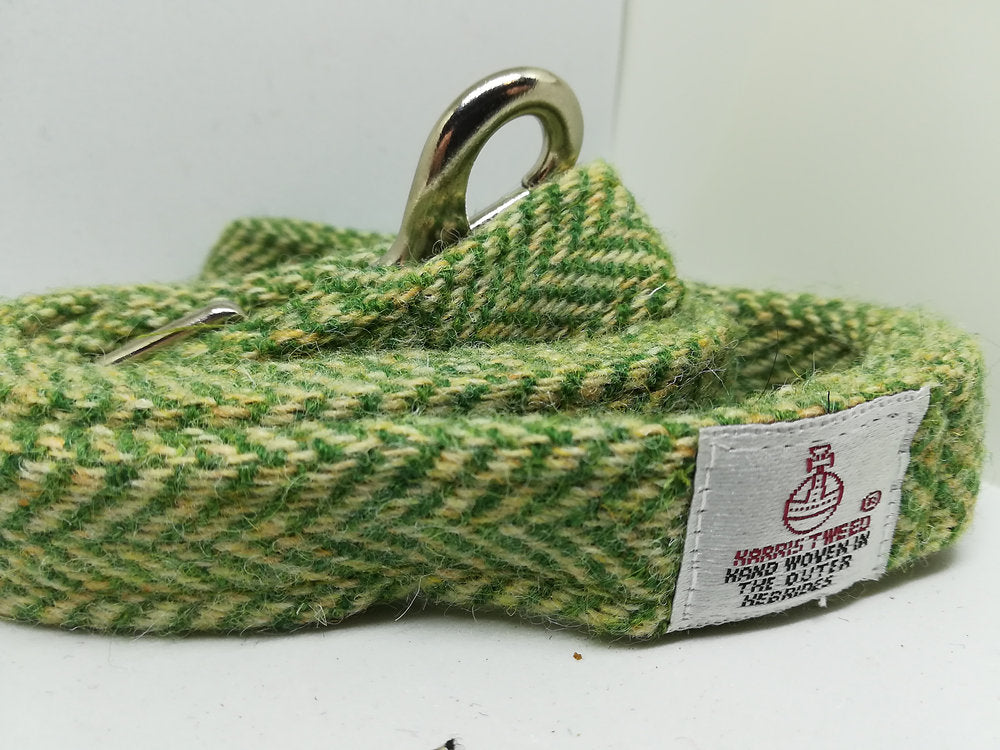 Green Herringbone Tweed Dog Lead