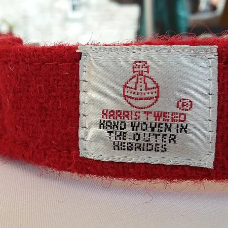 Berry Red Tweed Dog Collar