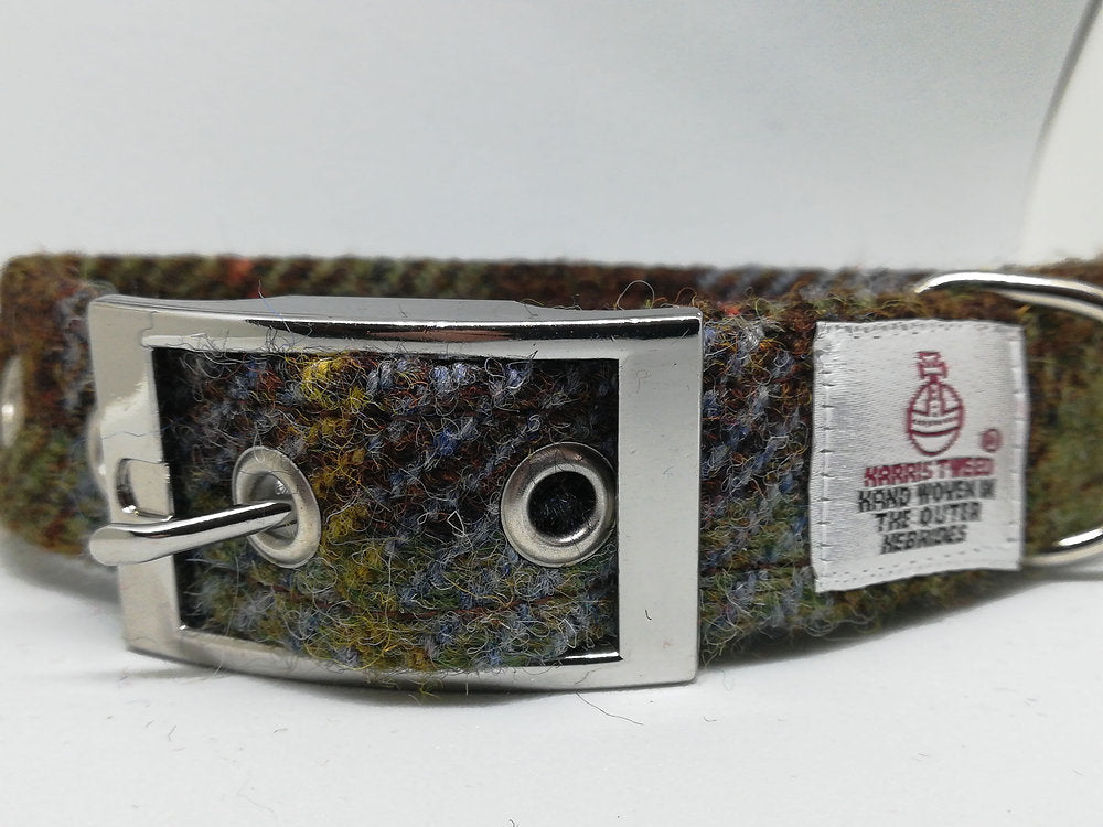 Blue & Beige McLeod Check Tweed Dog Collar