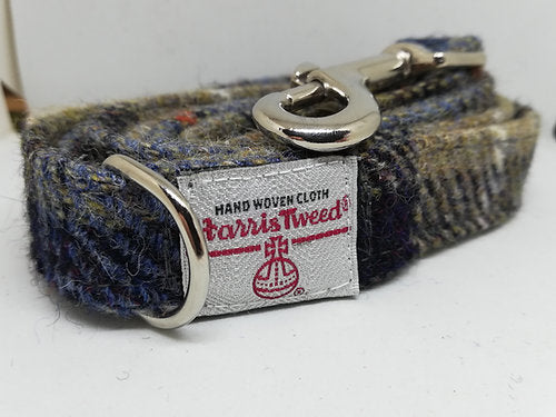 Blue and Beige McLeod Check Tweed Dog Lead