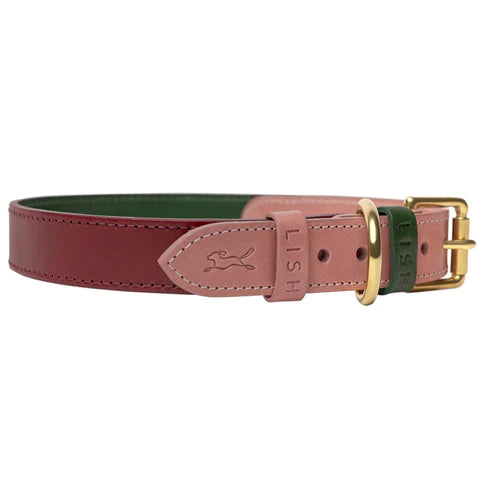 Walter Pink Italian Leather Dog Collar