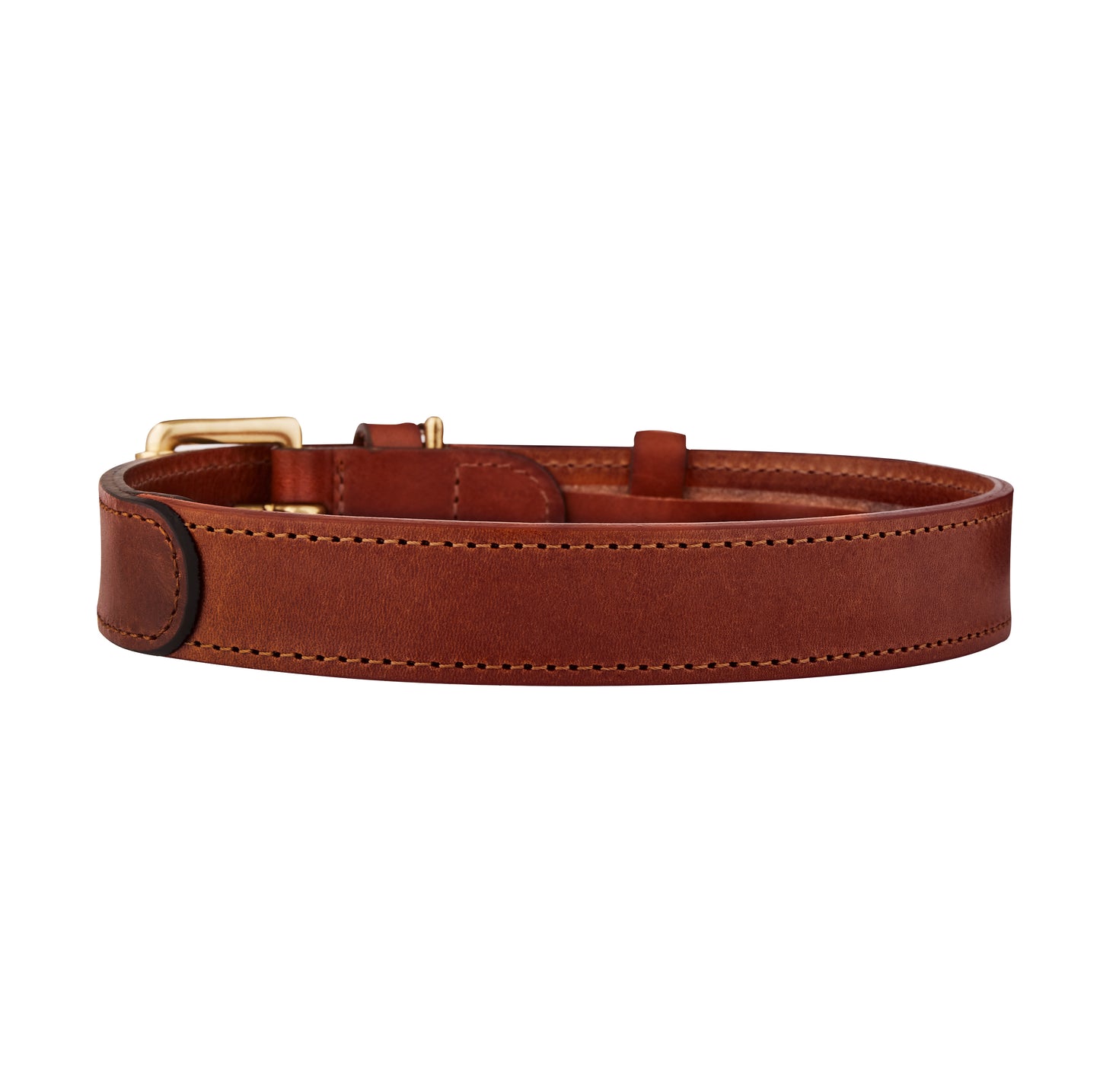 Coopers Toffee Brown Italian Leather Dog Collar