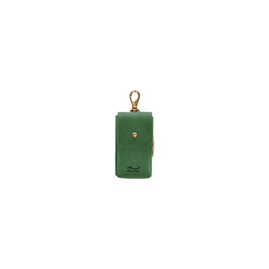 Coopers Avocado Green Leather Luxury Designer Poop Bag Dispenser