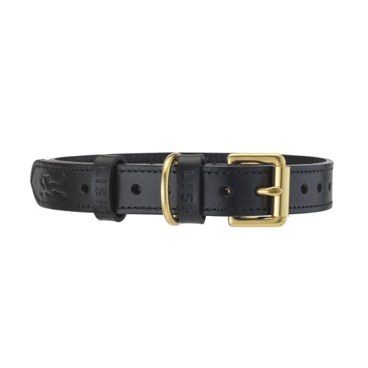 Coopers Black Luxe Luxury Leather Dog Collar