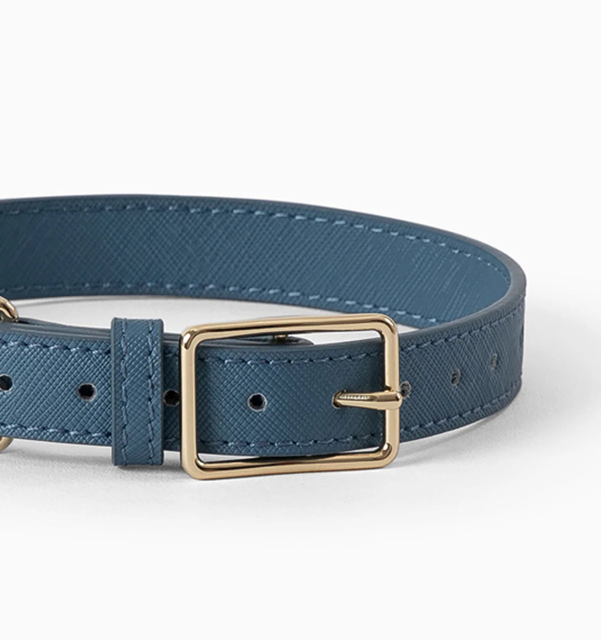 Denim Blue Leather Collar