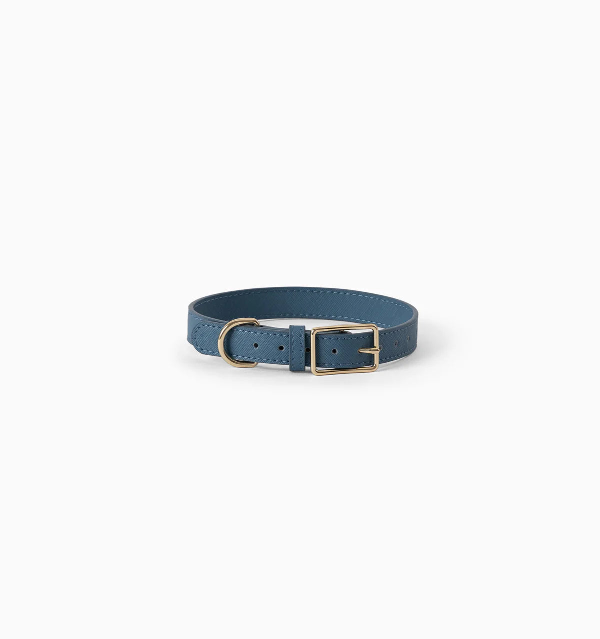 Denim Blue Leather Collar