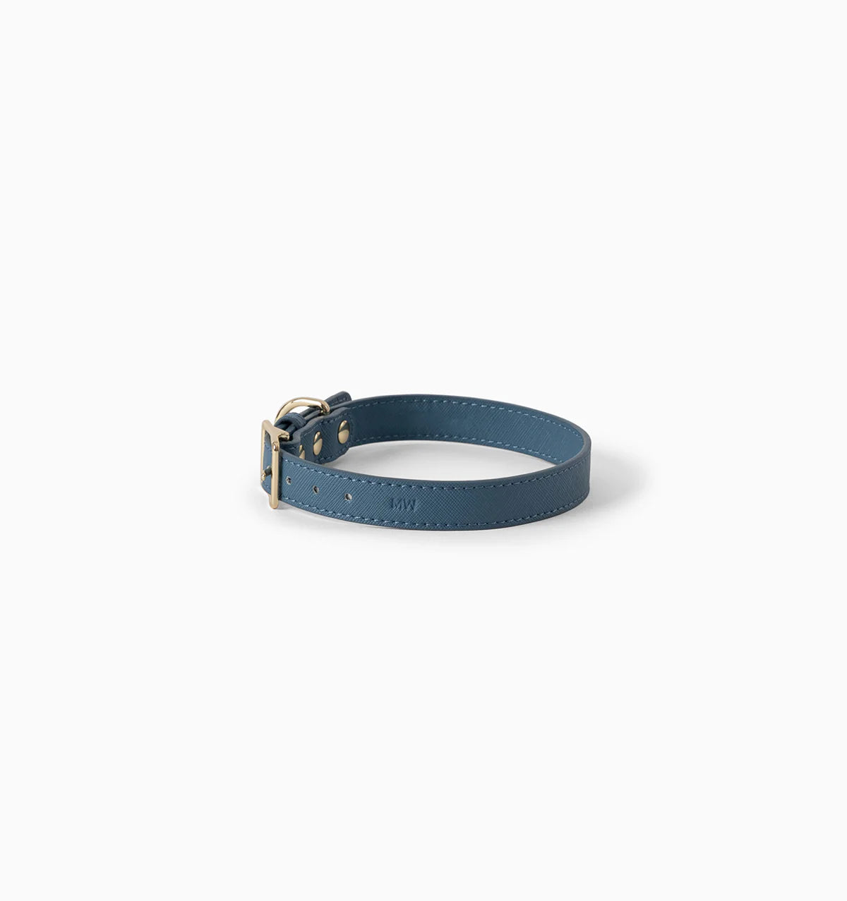 Denim Blue Leather Collar
