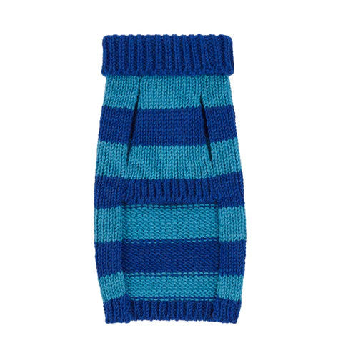 Smithy Cobalt Blue Stripe Polo Neck Dog Sweater