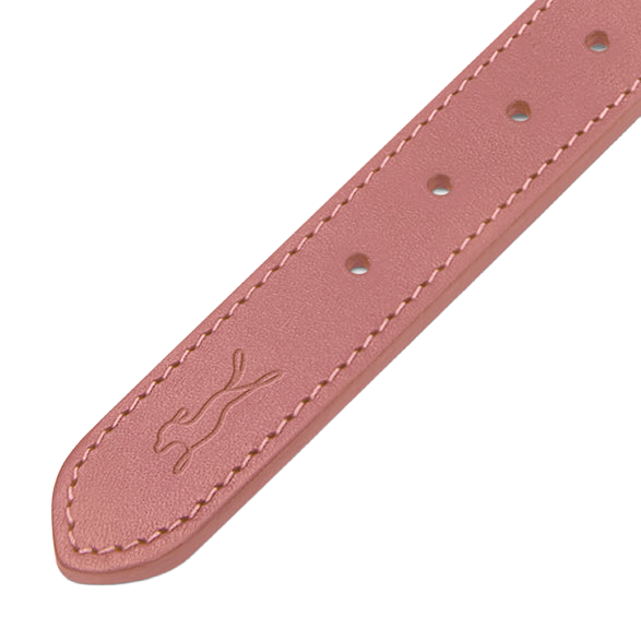 Spencer Rhubarb Pink Designer Luxury Leather Dog Collar