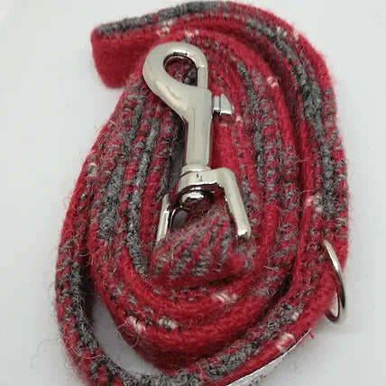 Martingale Greyhound Lead - Red Grey Check