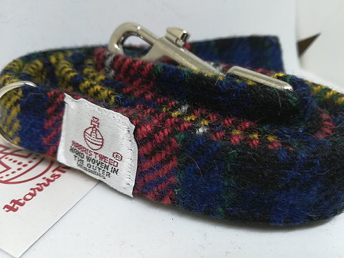 Red, Yellow & Blue Check Harris Tweed Dog Lead