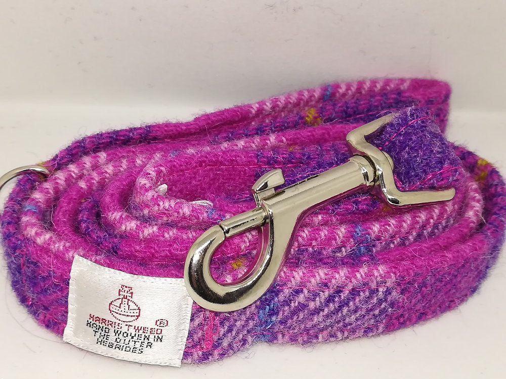 Martingale Greyhound Lead - Pink and Purple check