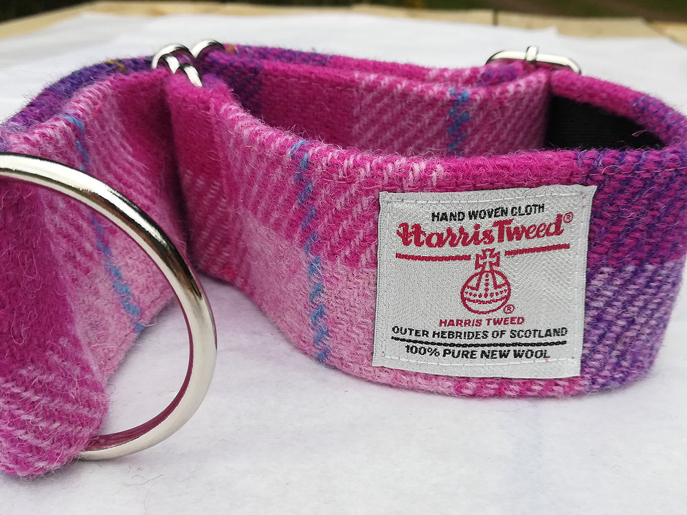 Martingale Greyhound Collar - Pink and Purple Check